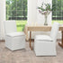 Diane Performance Dining Side Chair with Casters - Ivory Upholstered Dining Chair | Modern Dining Chairs | Kinwell Furniture | Performance Fabric Dining Chairs